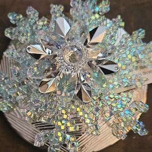 Iridescent Crystal Snowflake Brooch